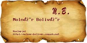 Molnár Bolivár névjegykártya